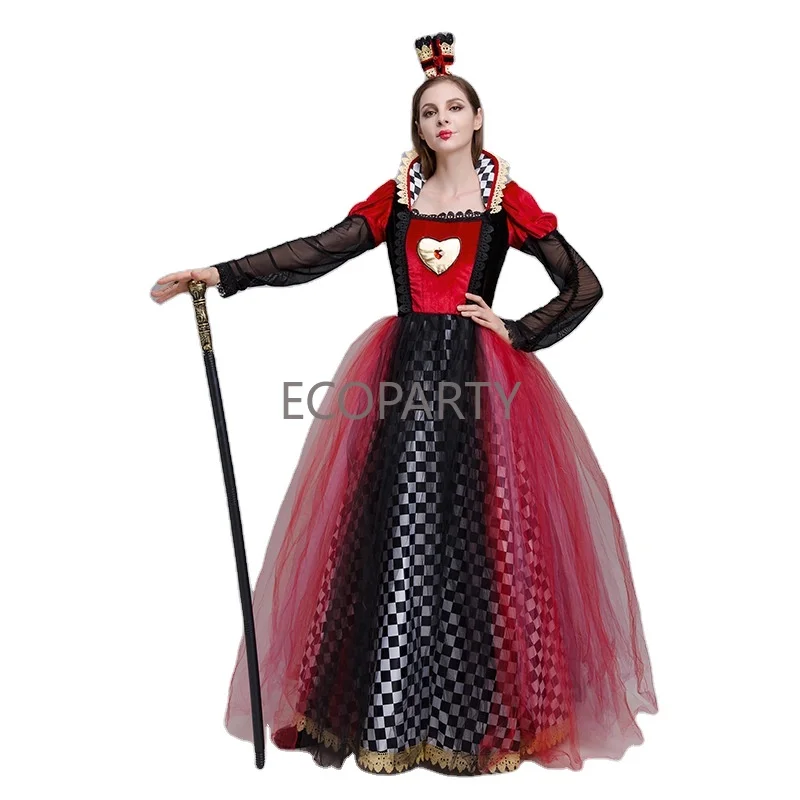 

Alice's Adventures in Wonderland Cosplay Red Queen Black Dress Halloween Woman Halloween Drachen Kostüm drop ship