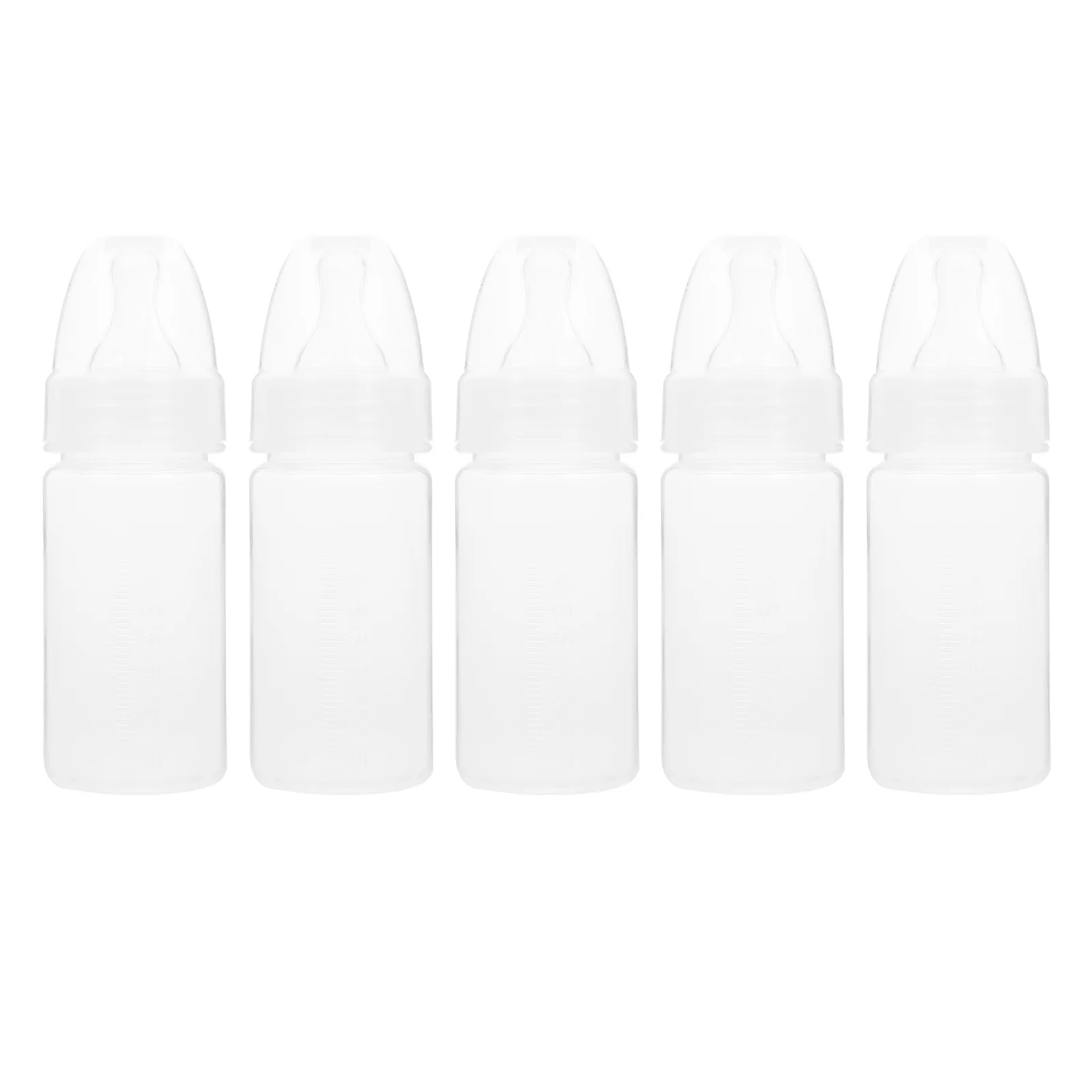 5 Pcs Newborn Formula Bottles Disposable Feeding Baby Portable Milk Powder Supple Teat White Polypropylene Once-off