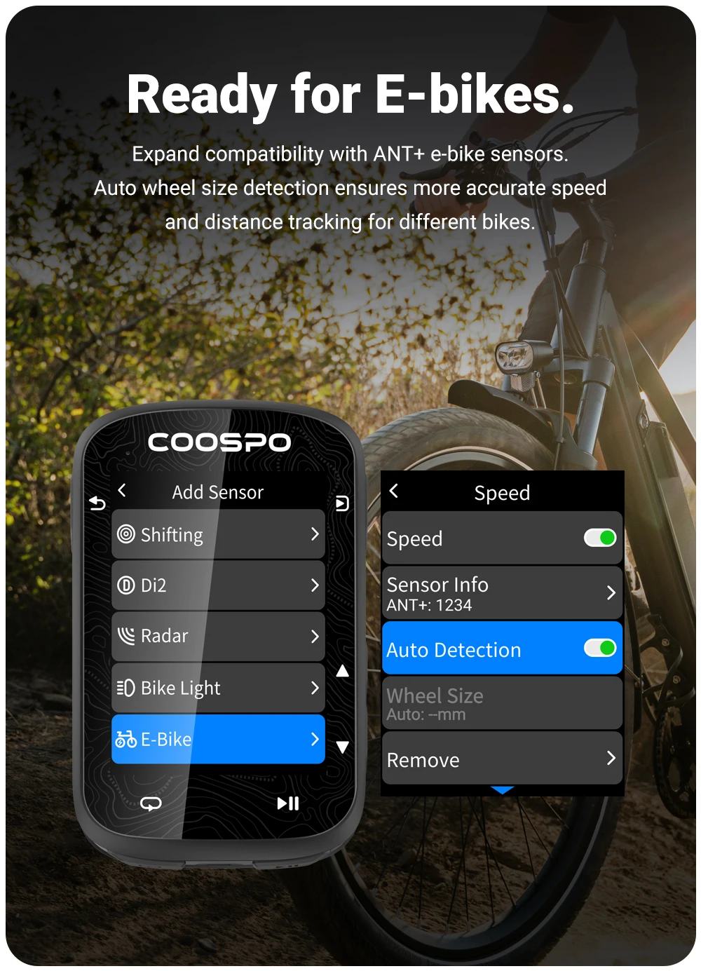 COOSPO CS600 Bunte Karte Touchscreen Fahrradcomputer GPS-Navigation Drahtloser Fahrradcomputer Indoor-Training Kilometerzähler – Detail 8