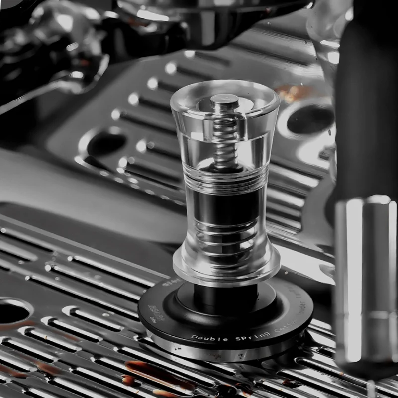 BEARR Coffee Double Spring Coffee Powder Acrylic Handle Constant Pressure Spring Coffee Tamper 51/53/54/58MM Barista Tool