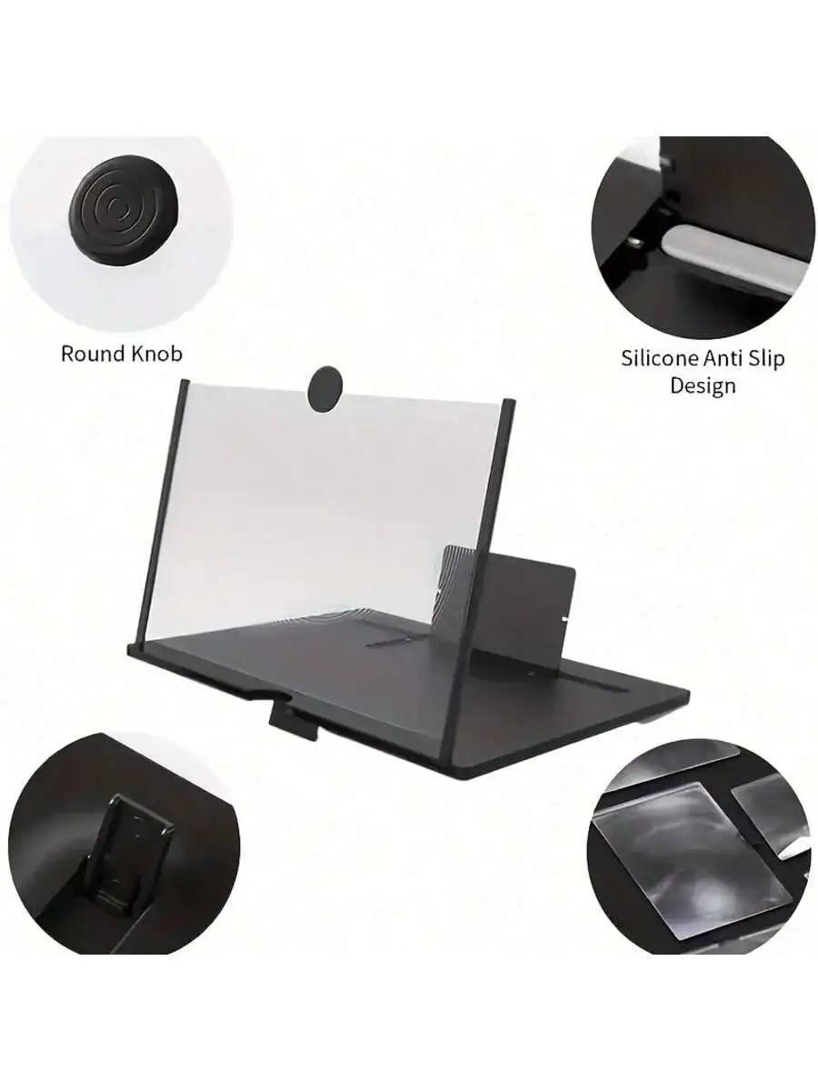 Foldable Phone Screen Magnifier Stand, Convert Smartphone to Tablet, Hands-Free Viewing, Eye Protection Design, Portable Design