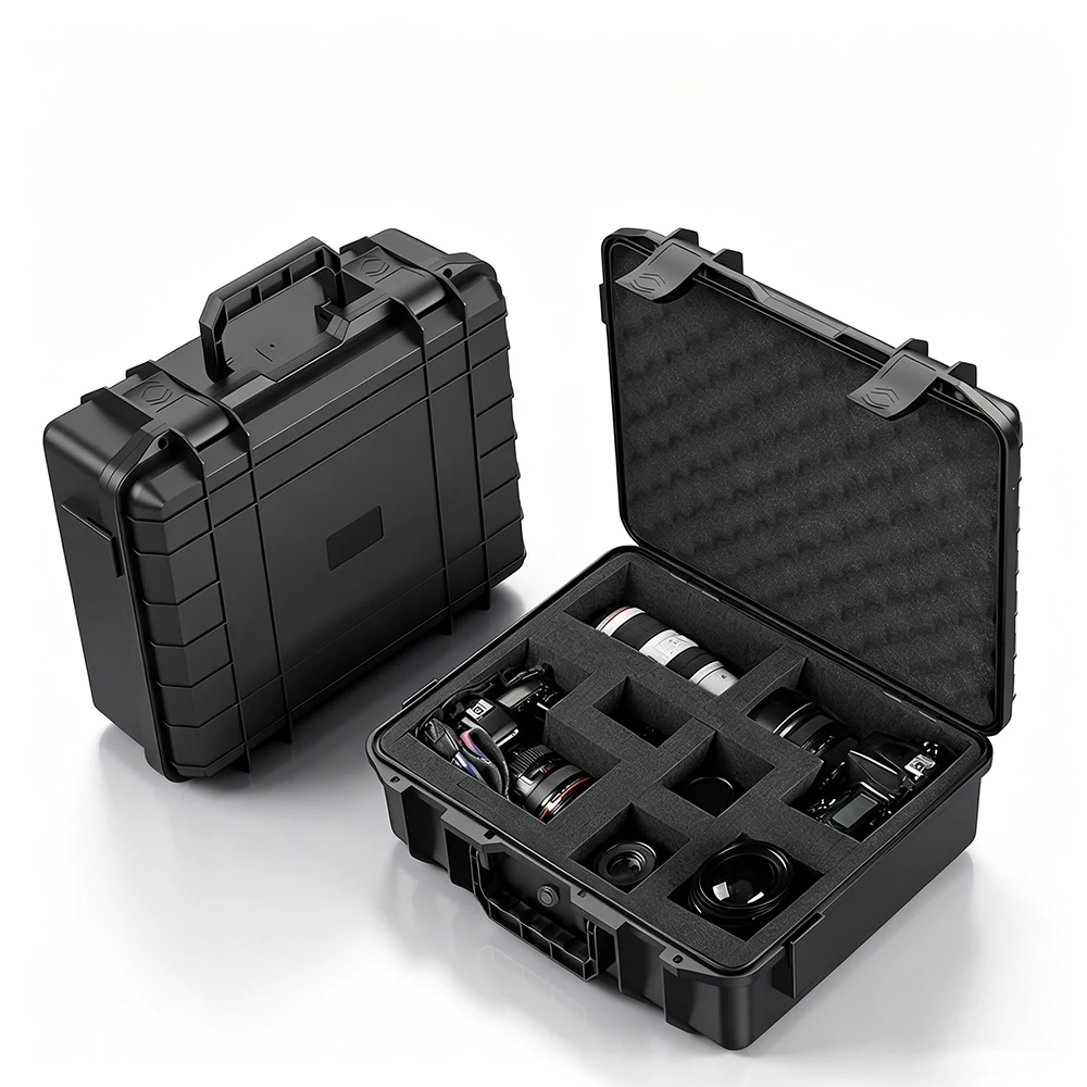 Kit de protection avec insert en mousse DIY, étui de transport universel étanche avec trou pour cadenas, boîte de rangement pour outils, antichoc pour caméra et drone