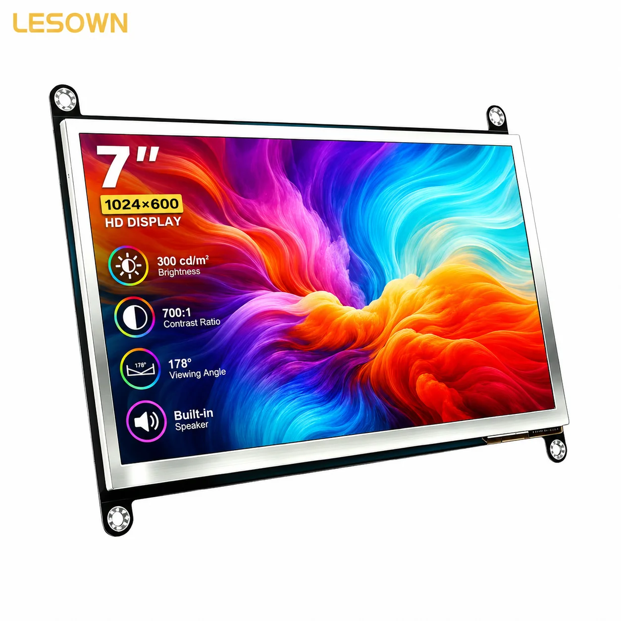 LESOWN Open Frame Monitor 7 inch IPS HDTV Module with Audio Driver-Free for Industrial Control Assembly
