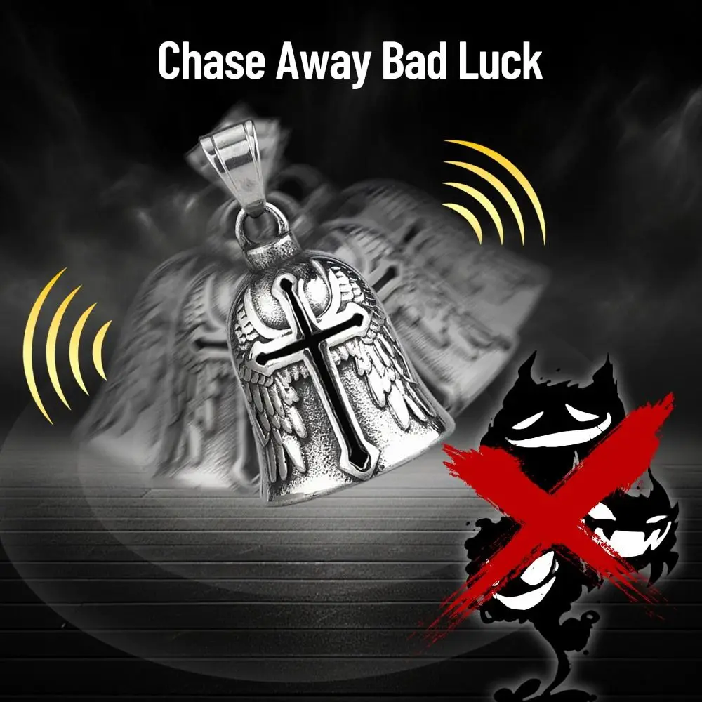 ثلاثية الأبعاد تصميم دراجة نارية جارديان جرس ريترو الجناح تصميم السائق حسن الحظ سحر الشرير نمط سبيكة روح الشر فخ جرس ارتداء اليومي #2