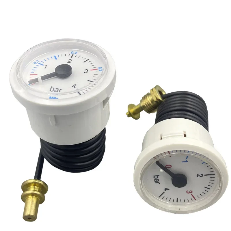 Manómetro de Presión de Agua Universal de 4 BAR con Capilar para Calderas de Pared y Calefacción por Suelo Radiante, Accesorios de Doble Uso