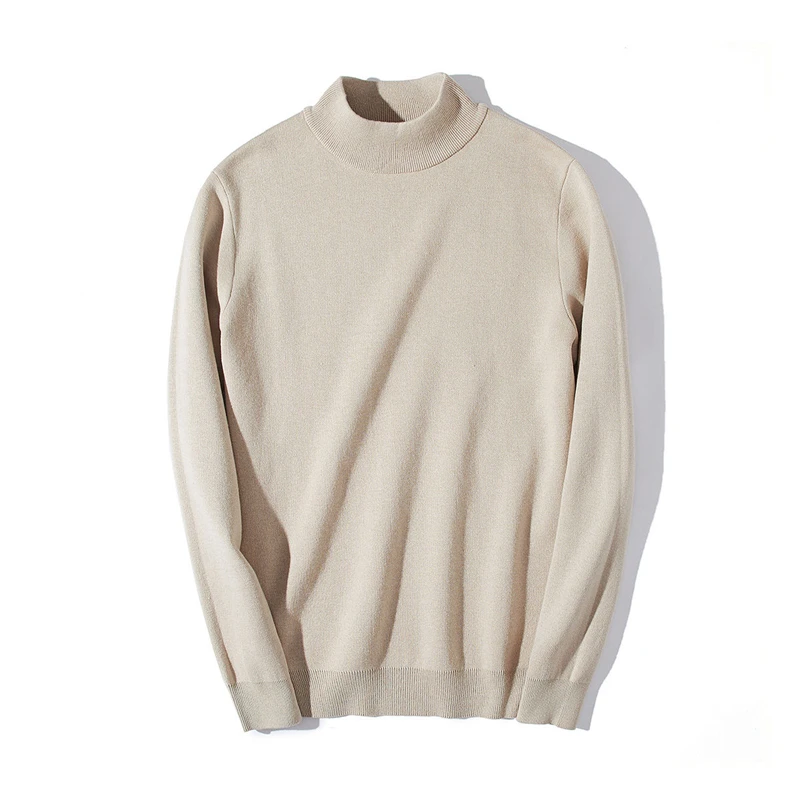 Men Sweater Solid Pullovers Mock Neck Spring And Autumn Wear Thin Fashion Undershirt Size M to 4XL Men Clothing