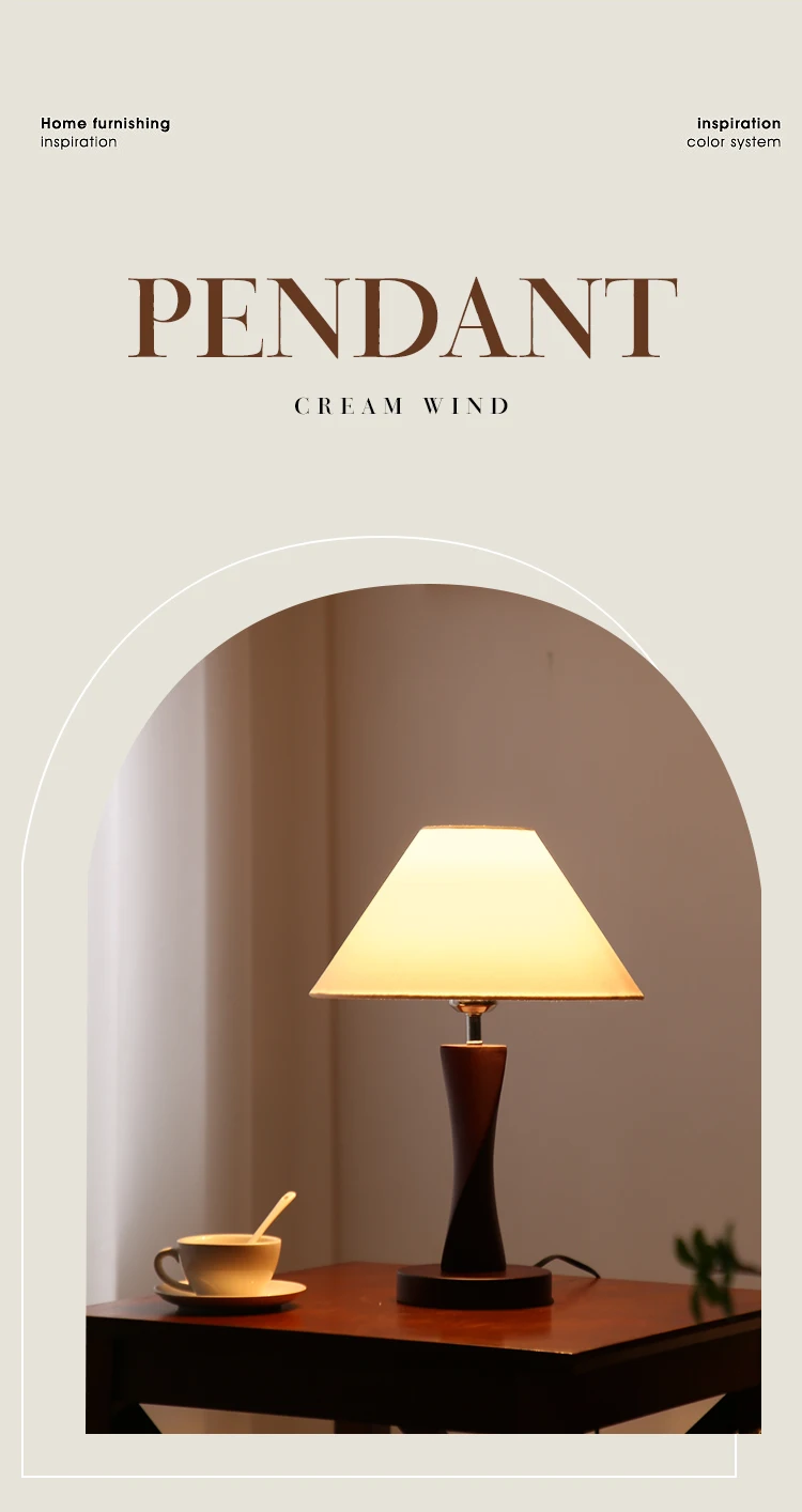 New Chinese Modern Minimalist Solid Wood Table Lamp Dimmable Ambient for Bedroom Study Lighting