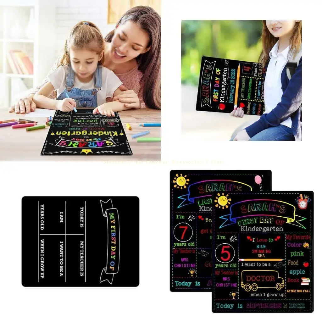 اليوم الأول/الأخير لتوقيع المدرسة مزدوج الوجه إلى علامة المدرسة لمرحلة ما قبل المدرسة #1