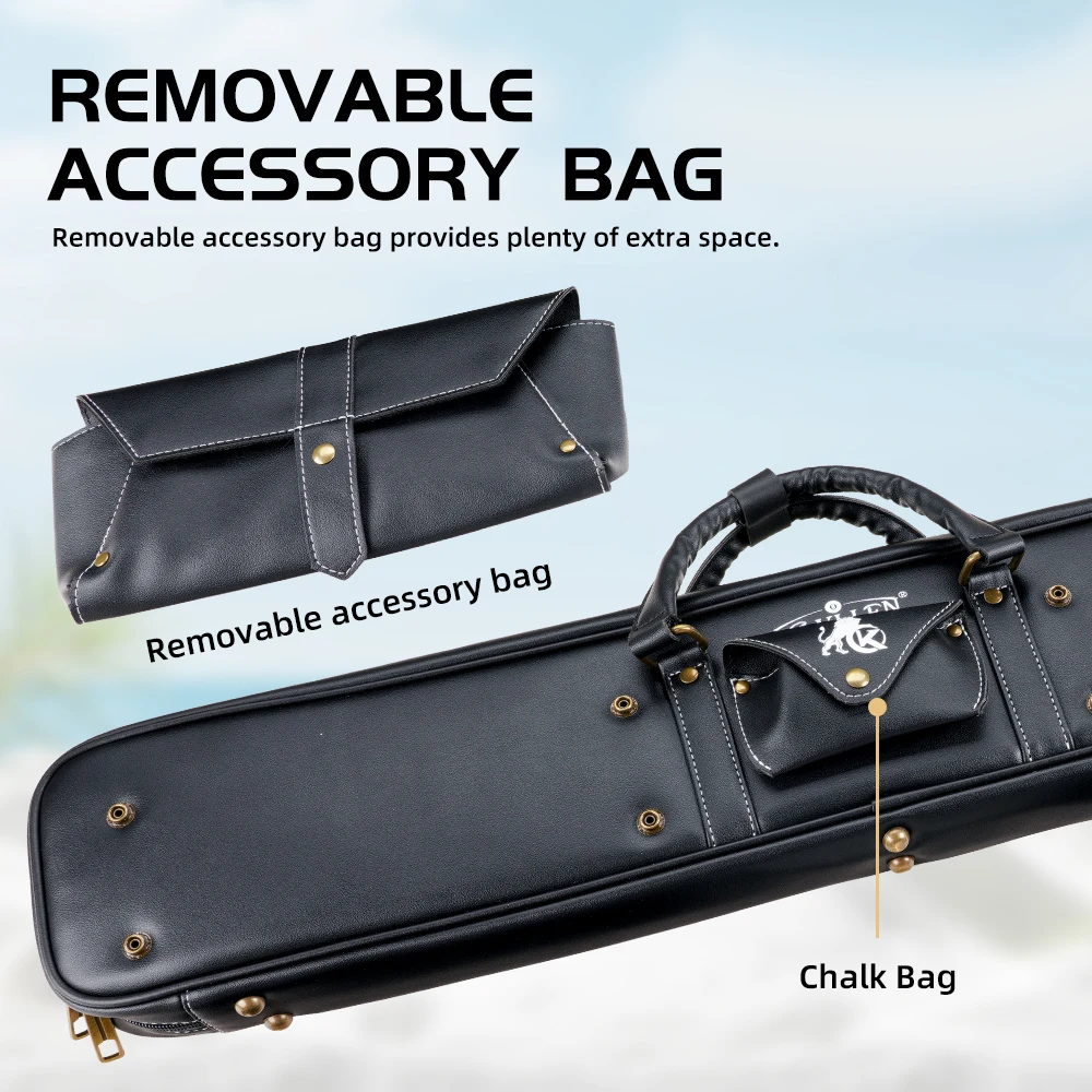 KONLLEN pool cue case with 7 holes cue case 3x4 PU Leather Billiard cue Case for pool ball case Billiard Accessories