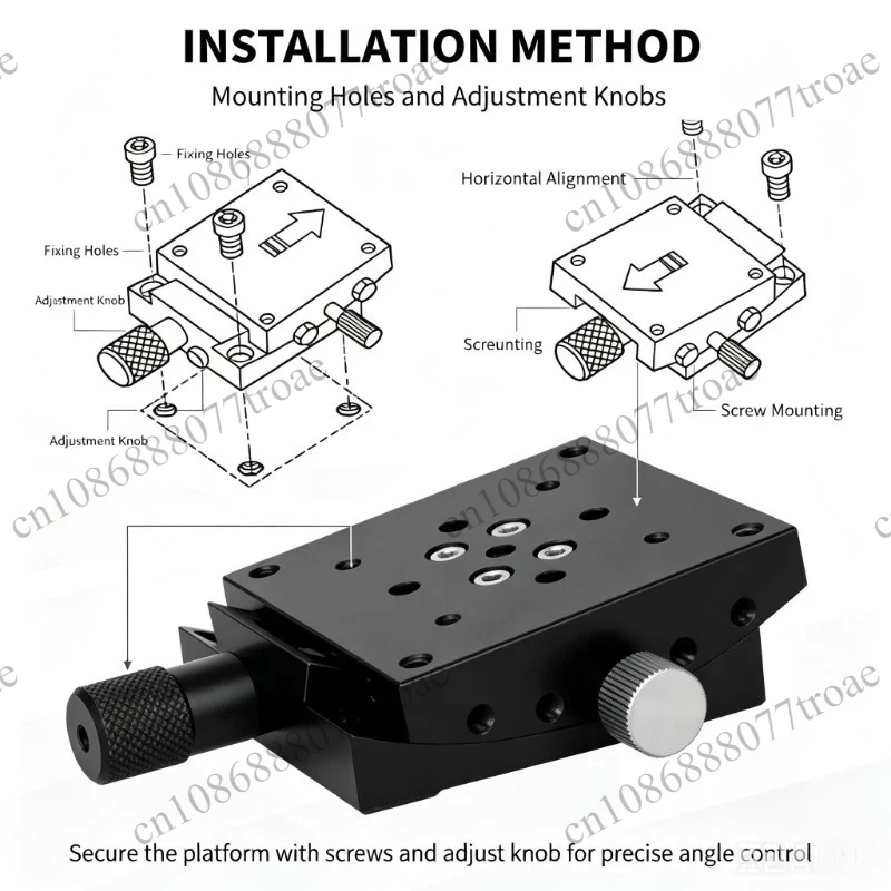 X Axis Manual Angle Tilt Platform Precision Adjustment Stage Goniometer GFG40-60-60 for Optical Measurement