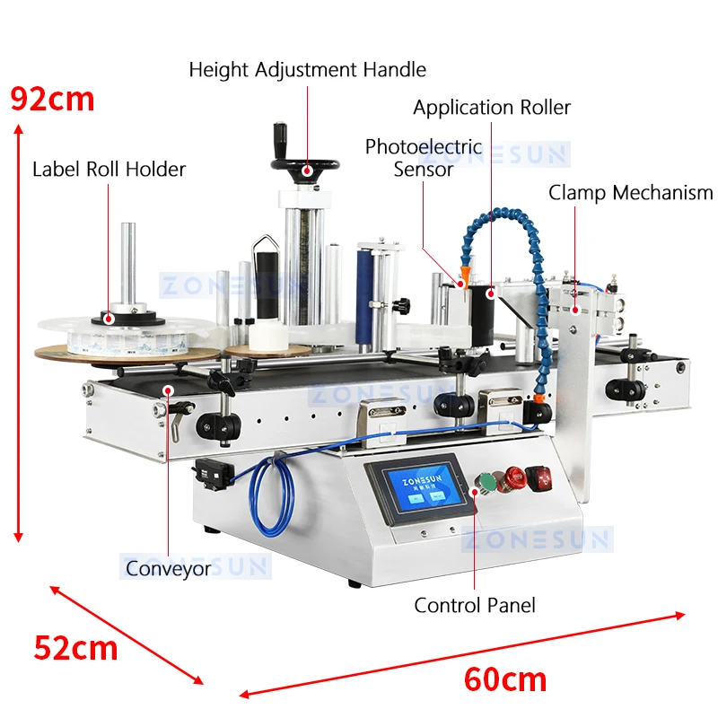 ZONESUN Automatic Round Bottle Wrap-around Labeling Machine Bottle labeler Label Applicator ZS-TBD10