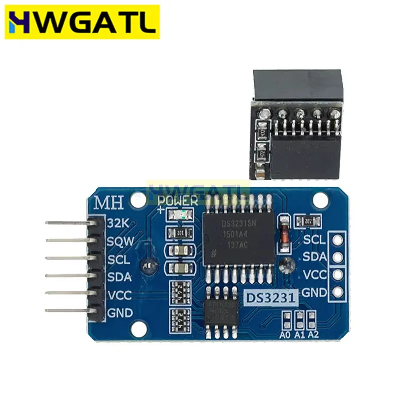 HWGATL DS3231 AT24C32 IIC Module Precision Clock Module DS3231SN / DS3231M Memory 3.3V/5V For Raspberry Pi