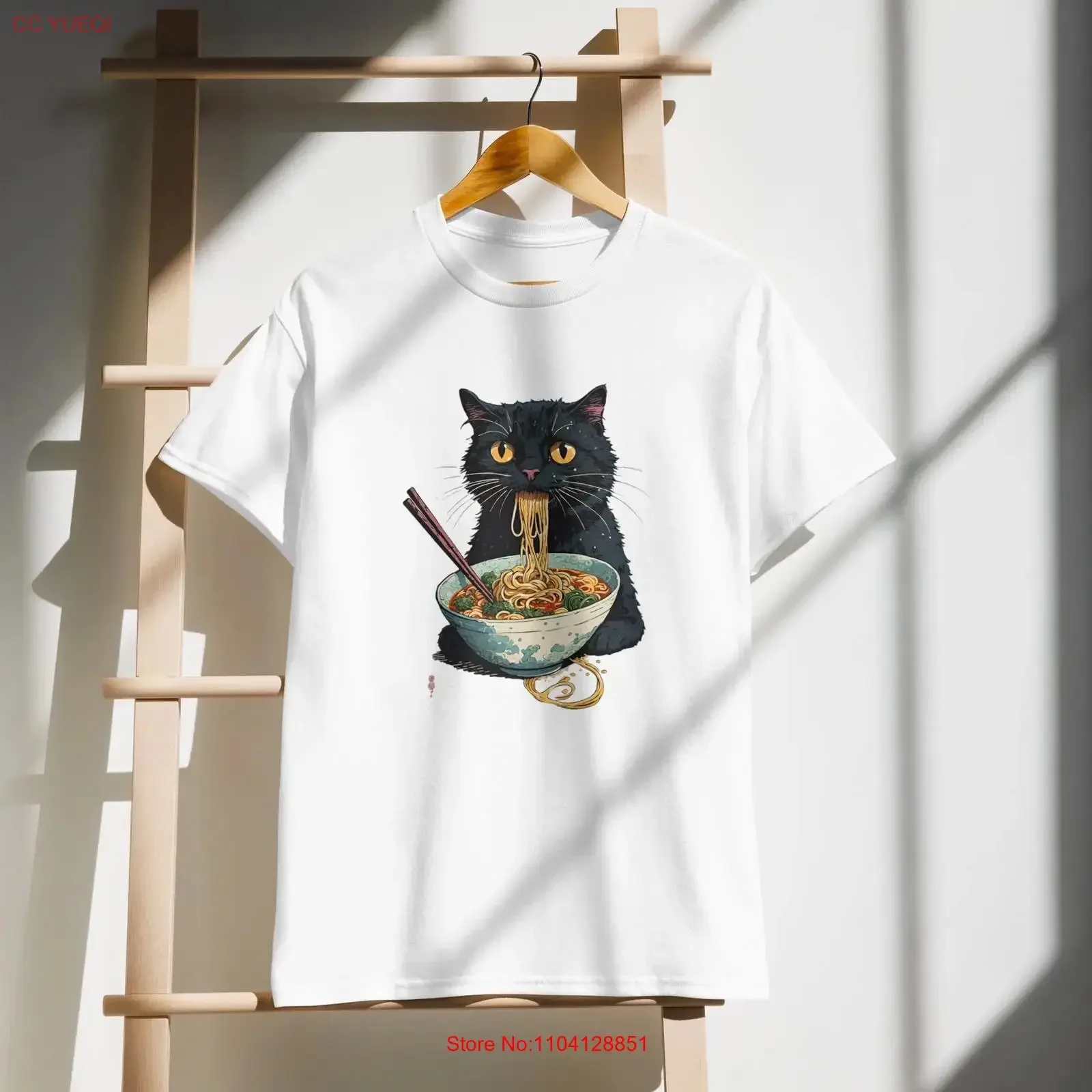 Camiseta Noodle CaT para amantes del ramen, negra, estilo vintage, lavada, elegante, suave, ropa de diseñador, cómoda, unisex, elástica