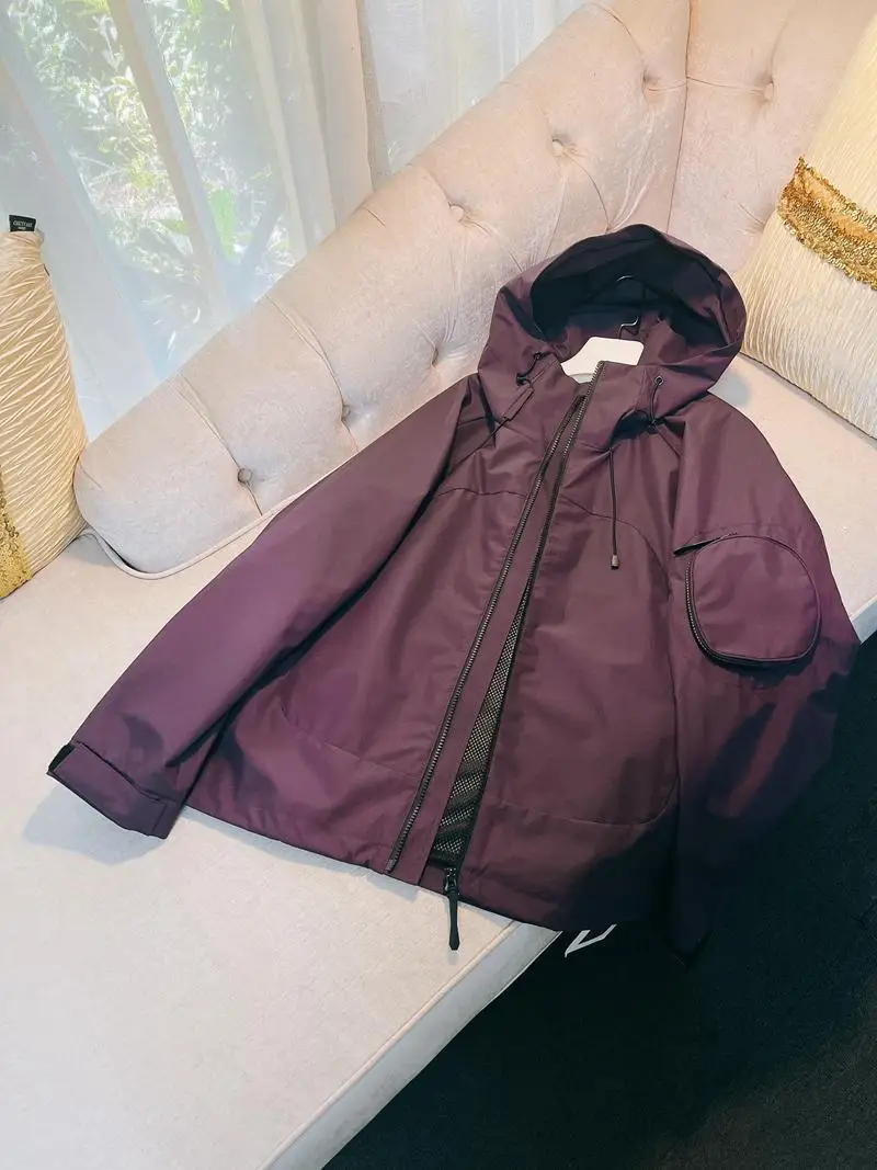 

2024 Autumn New Outdoor Sports Loose Casual Hooded Cam Hiking Women's Jaet Polyester Fiber Long Sve Zipper Closure S...
