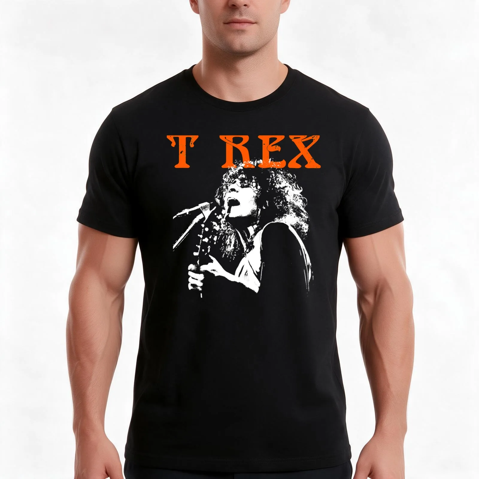 T Rex band Racerback T-Shirt, Summer Casual Cotton Tee, Oversized Streetwear Tops, Vintage Graphic Print, Loose Fit Short Sleeve