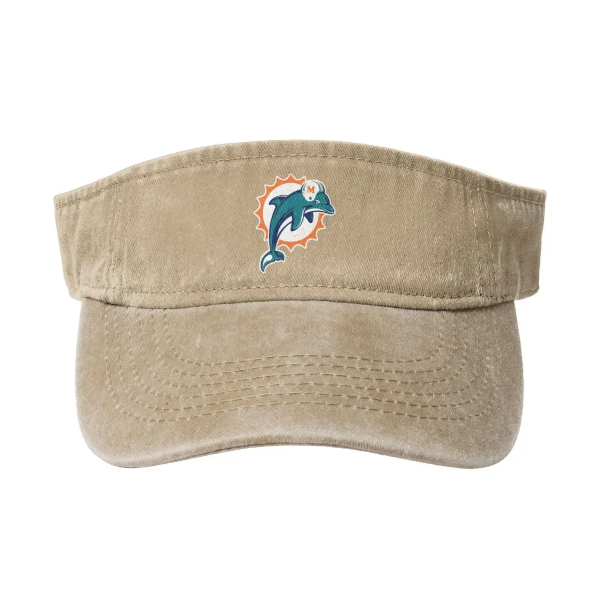 

Dolphins Miami Color Black Washed Denim Empty Top Hat Breathable Caps Men's Hat