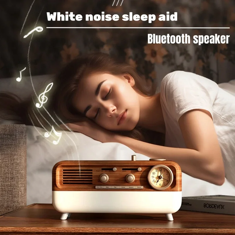 

White Noise HIFI Music Box Sleep Aid Sound Column Portable Caixa De Som Bluetooth Speaker with Alarm Clock Atmosphere Light USB