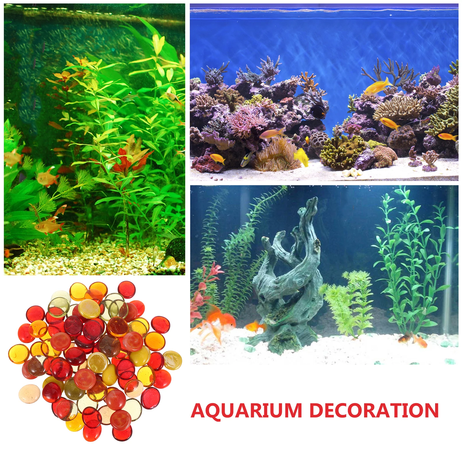 1 مجموعة 1 مجموعة الزخرفية الزجاج الحصى الرخام المسطح لزهرية حشو وعاء السمك حوض السمك المناظر الطبيعية الحرفية تررم الأحجار ديكور المنزل #3