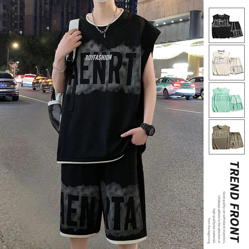 

Men's Suit Summer New Printed Casual Sports Two-Piece Set Basketball Running Ropa Para Hombre Hoodies Tracksuit Men Clothing Men