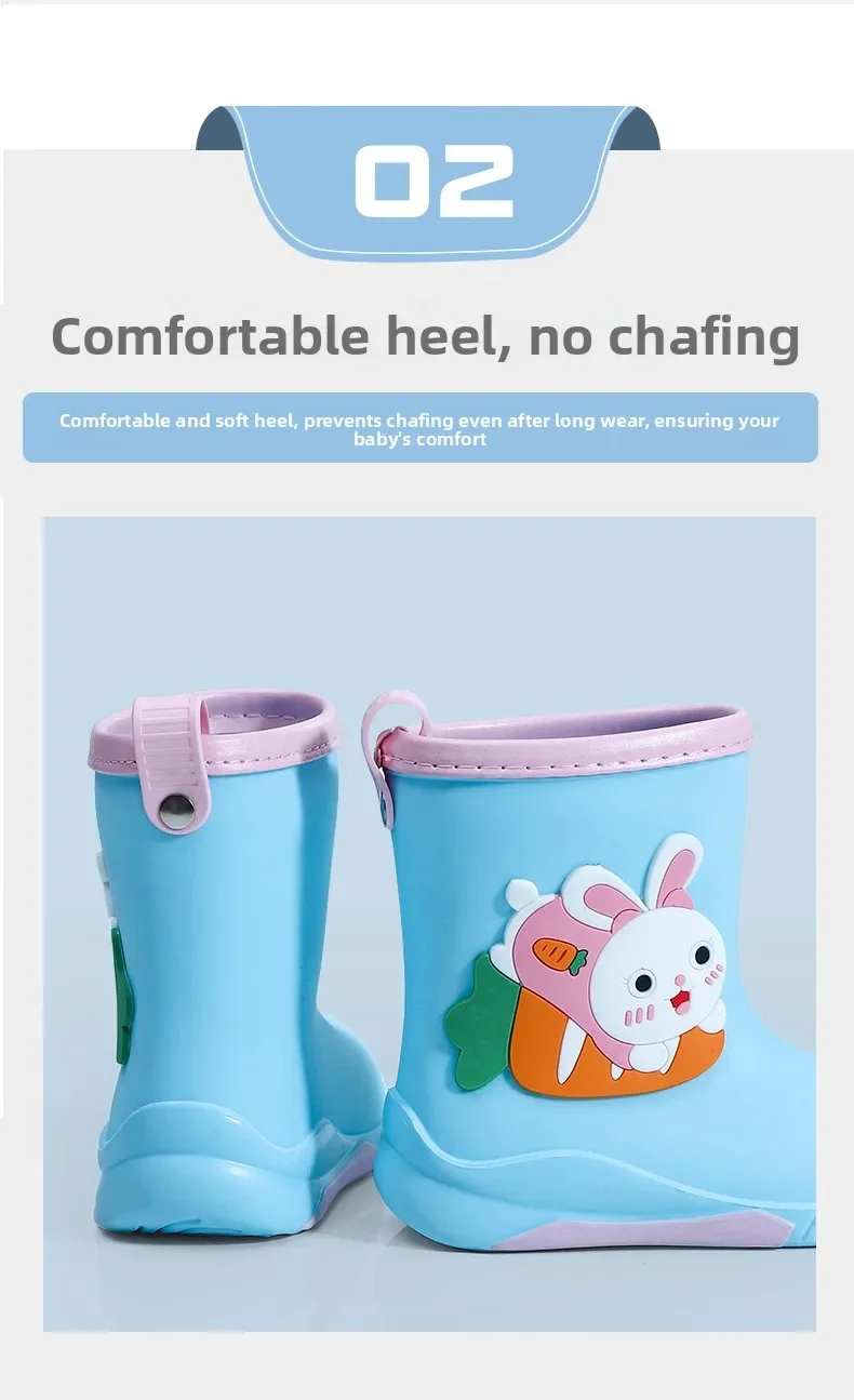 Kinder-Regenstiefel für Jungen und Mädchen, rutschfeste EVA-Outdoor-Cartoon-Dinosaurier-Regenstiefel für Kinder, wasserdichte Schuhe, Wasserschuhe für Mädchen – Detail 13
