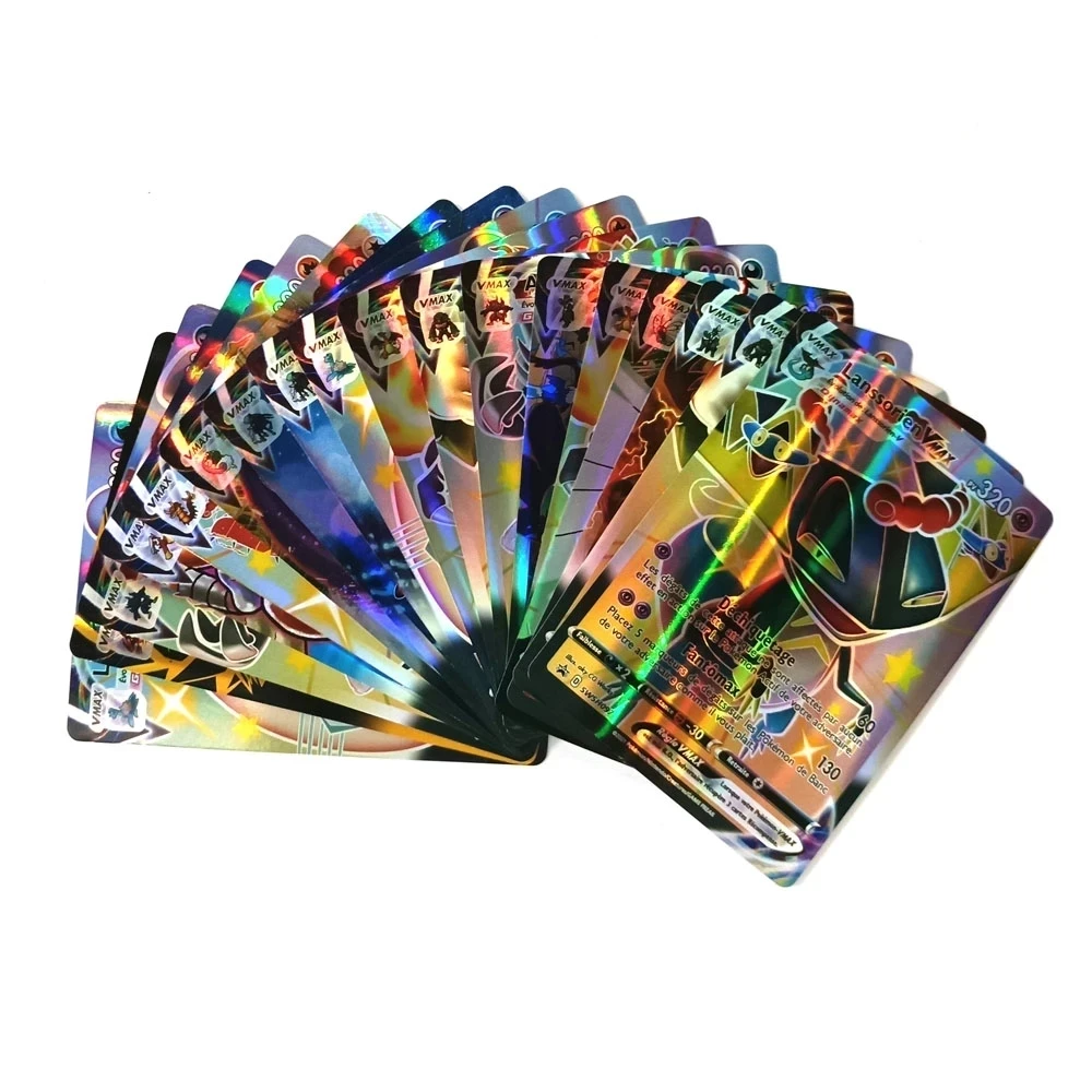 Pokemon Francaise Spanish Card 100VMAX 100GX 200 GX 50-100Pcs Best Selling Children Battle Version Game Tag Team Shining Cards