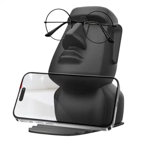 Creative Resin Moai Statue Figurines Ornament Glasses Stand Holder Easter Island Sunglasses Display Gift for Home Decoration