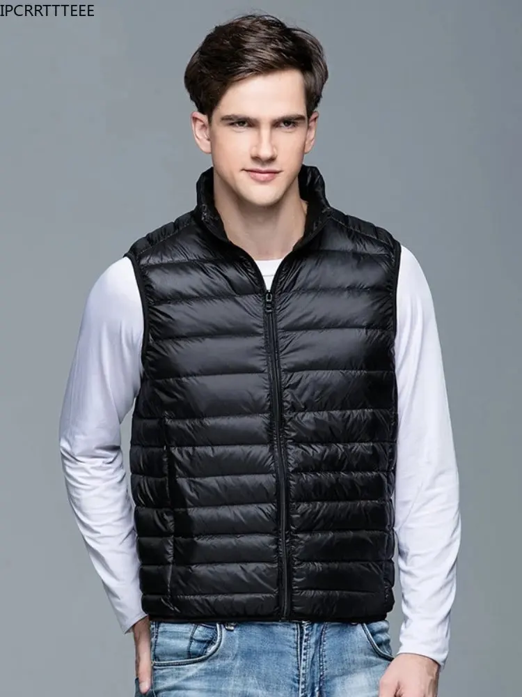 2023 New Men Spring Autumn Down Vest Jackets Men\'s Lightweight  Packable Puffer Sleeveless Vest Coats