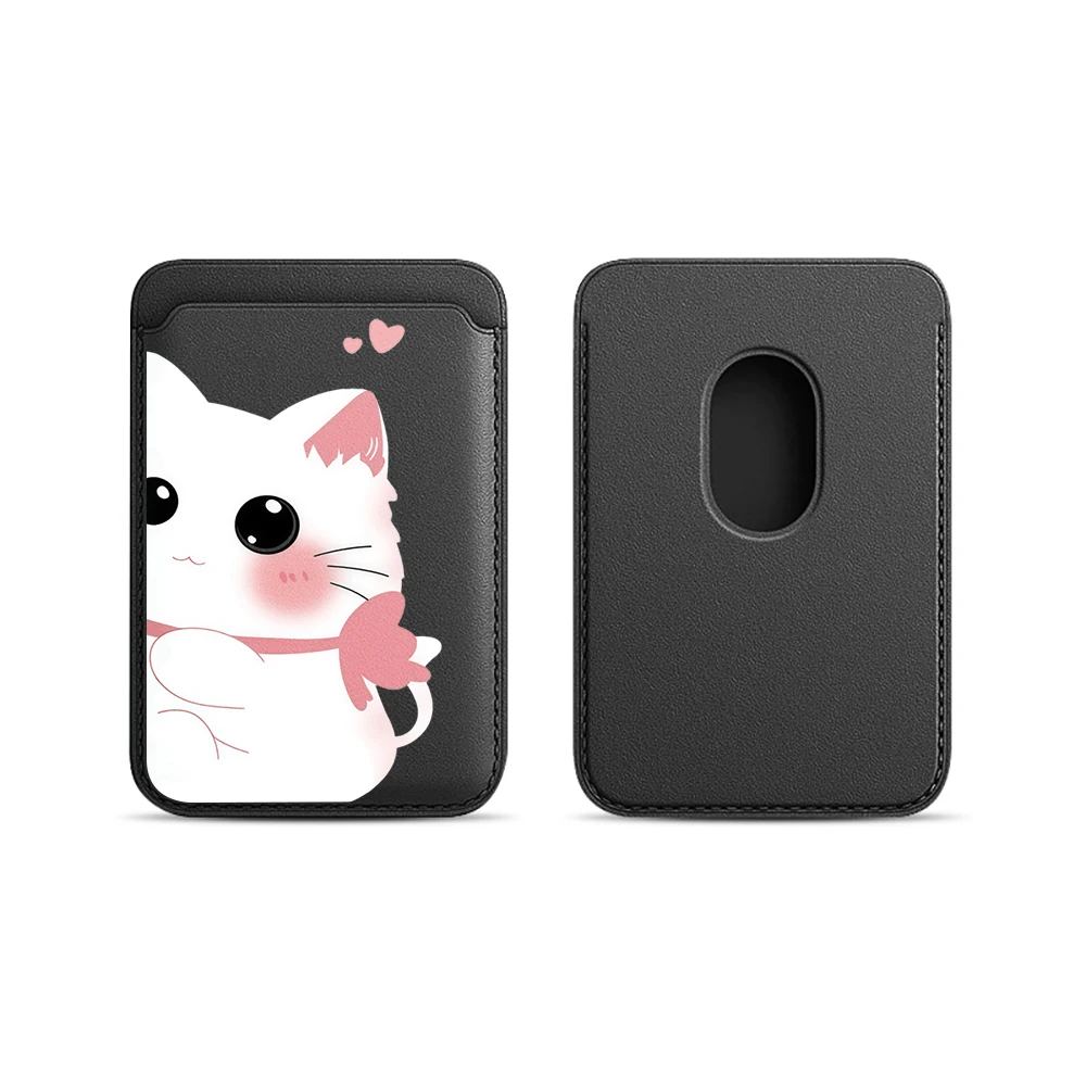 Elegante Katzen-Leder-Kartenhalter-Handyhülle für Magnetische Hüllen, Geeignet für alle iPhone Magsafe-Karten-Handy-Rückseiten-Taschen – Detail 9