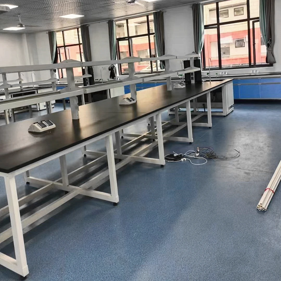 High Quality Simple Steel Frame Lab Bench With Acid And Alkali Resistant Modern Design For Schools Hospitals