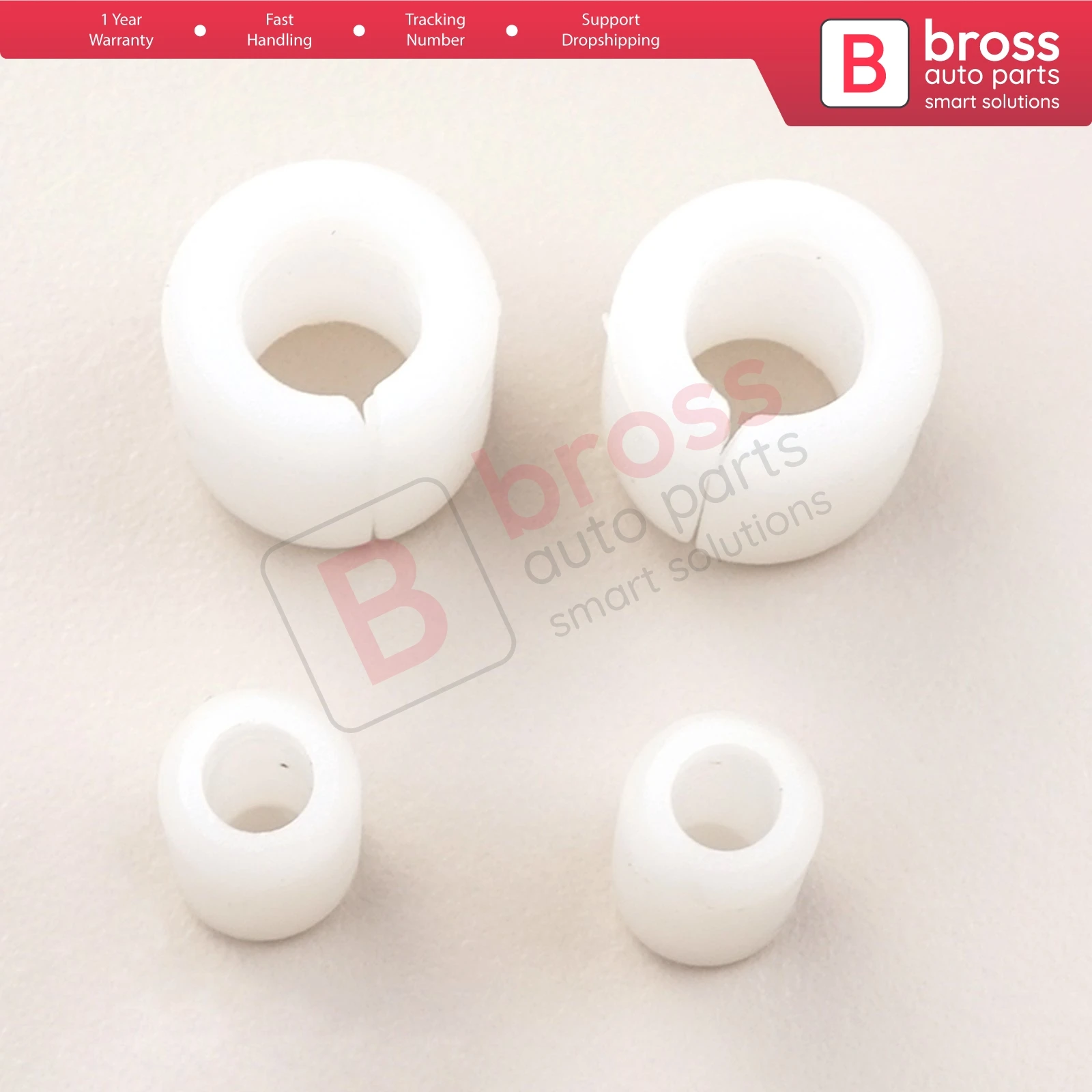 Bross BWR5117 2 Sets Rear Movable Glass Pin Peg Dowel Spacer Clips 6N0839511 22687062 for VW Skoda Seat Audi Ford Lincoln Jaguar