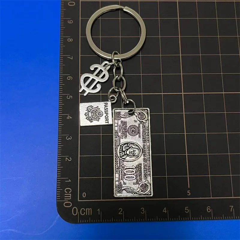 الإبداعية Dollar الدولار والمال مربع المفاتيح للرجال والنساء ، مدرسة كيرينغ ، اكسسوارات مفتاح السيارة ، هدايا المجوهرات ، جديد ، 2023 #4