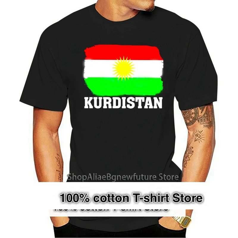 Men T Shirt Kurdistan Kurdish Flag Vintage Distressed Aged Look Funny T Shirt Novelty Tshirt Women Mens Shirts