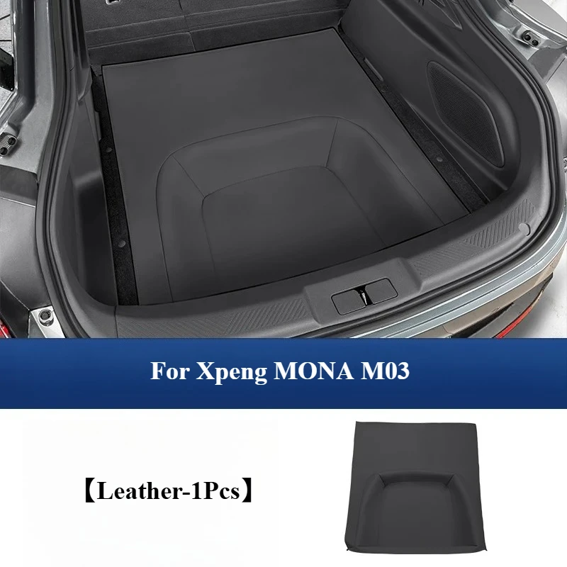 

For Xpeng MONA M03 Car Trunk Lower Storage Pocket, Cargo Liner Rear Trunk Lower Boot Storage Leather Tray Car Stowing Tidying