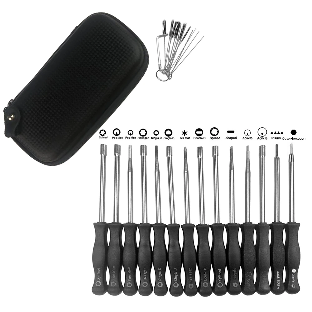 14pcs/set Carburetor Adjustment Tools + Brush + Bag fit 2 Cycle Engines for  ZAMA Walbro STHIL Husq-varna Craftsman Poulan Echo