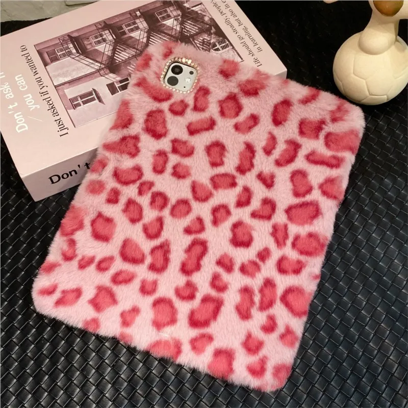 

Плюшевый чехол для планшета с леопардовым принтом и держателем для карандашей для Huawei MatePad 10.8 (2019), MatePad 11 (2021-2023), MatePad Pro 11 (2022/2024)