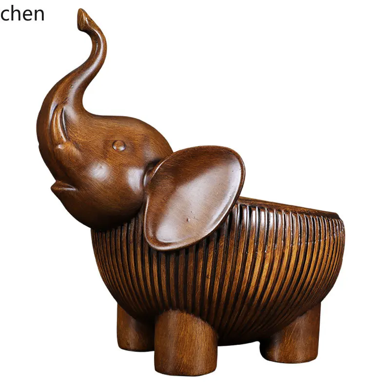 

HTT Entryway Key Storage Box Ornament Home Entrance Shoe Cabinet Hallway Living Room TV Cabinet Lucky Elephant Decoration
