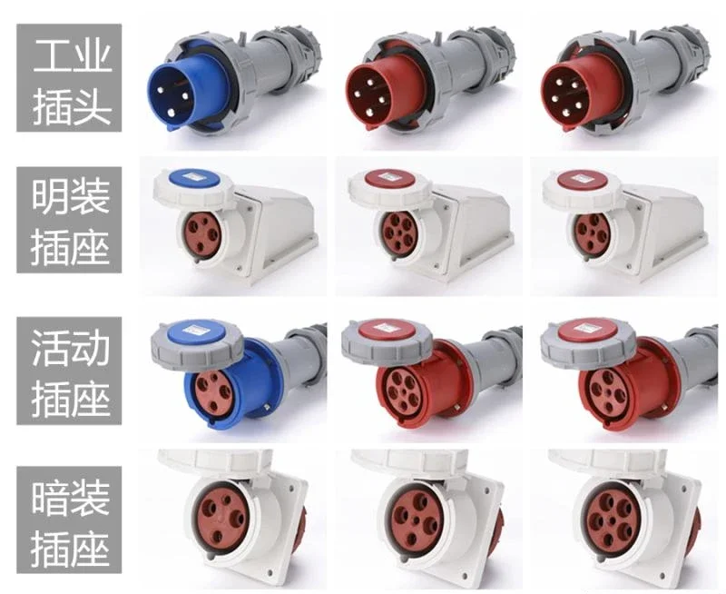 High current waterproof industrial plug shore socket 63A/125A male female docking IP67