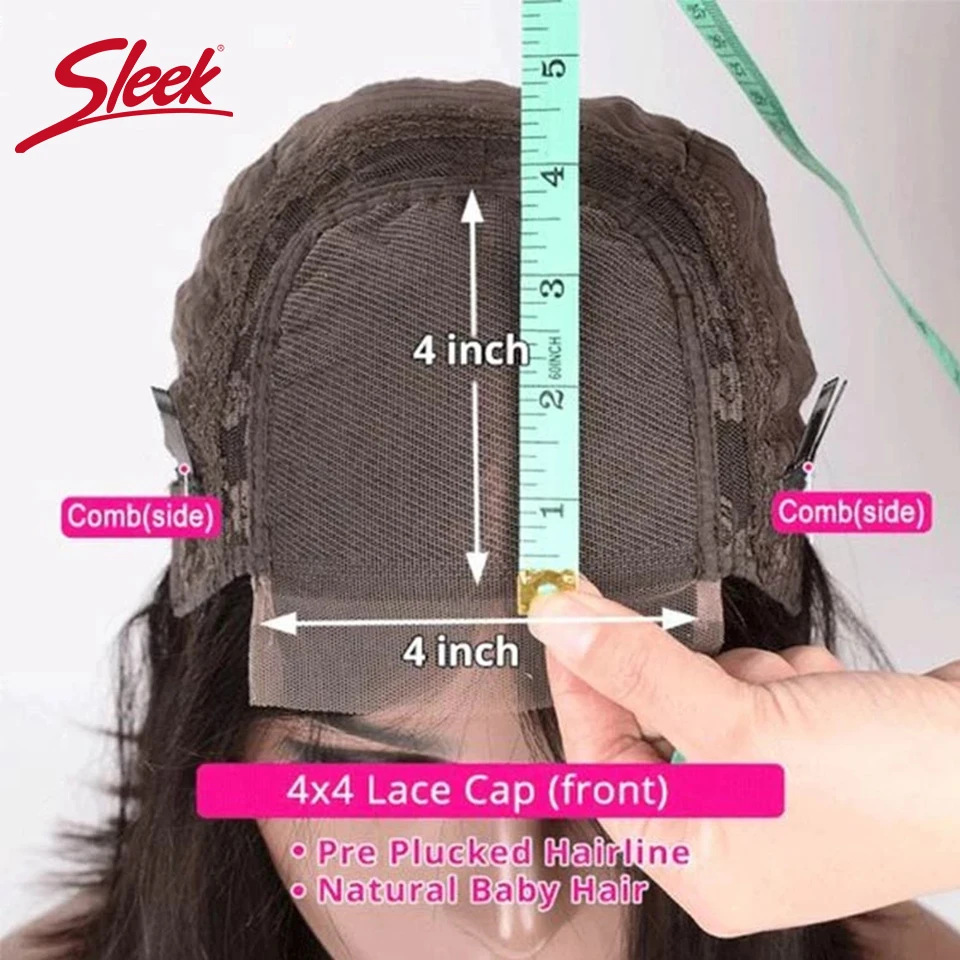 Glatte brasilianische gerade 13X4 HD Lace Frontal Echthaarperücken 220 % Dichte vorgezupfter Remy-Haaransatz mit Babyhaar für Schwarz