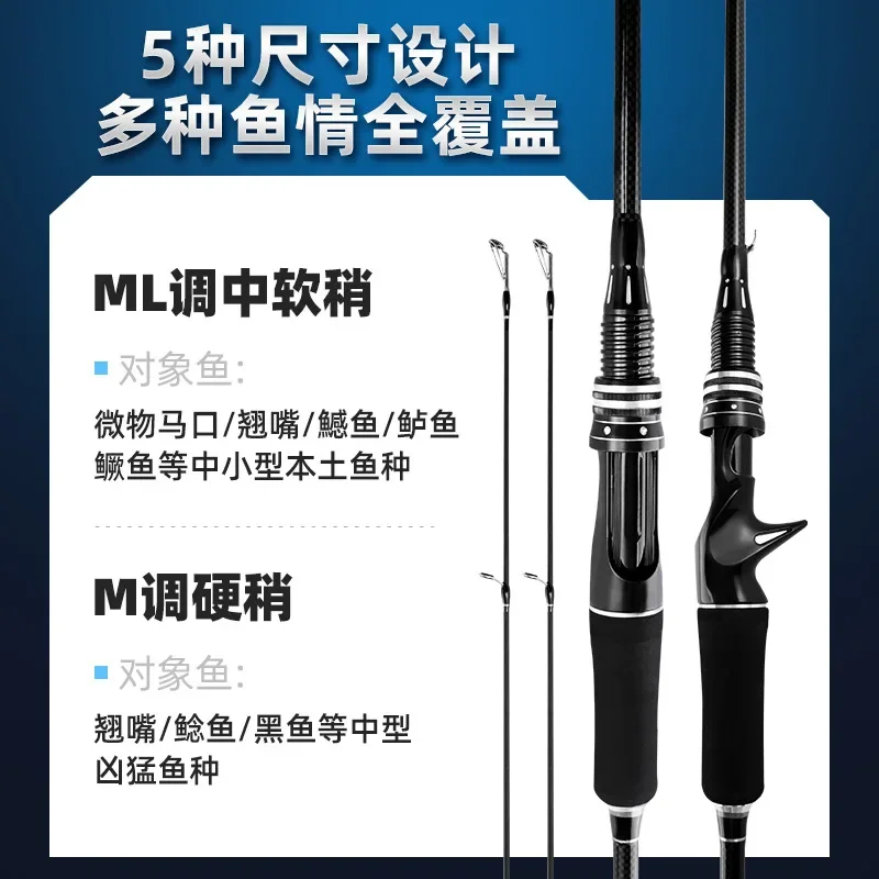 Luya rod set for beginners, long-distance throwing rod, straight handle, gun handle, water drop wheel, full set of fishing rods
