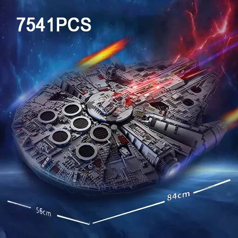 7541 PCS Falcon Ship Bausteine Ziegel Spielzeug Kompatibel 75192 05132 Weihnachten Geburtstag Geschenke Sammler Edition Film Serie
