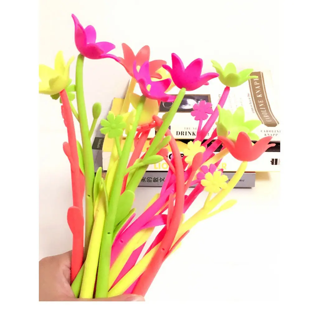 

Flower Gel Pens Silicone Flexible Bendable Novelty Desk Decoration Writing Tool for Students Birthday Gift School