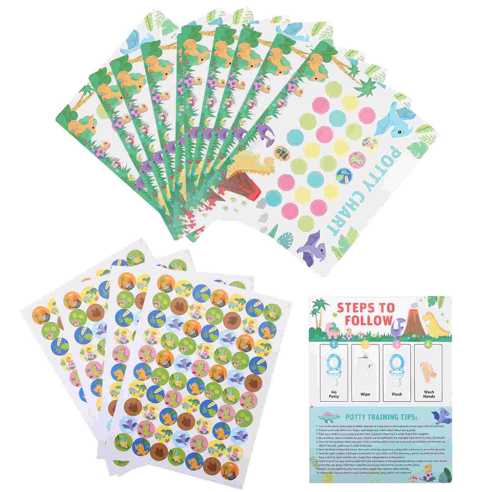 Potty Training Stickers for Kids Dinosaur Tool Chart Toddlers Boys Rewards Toilet Decal with Potties