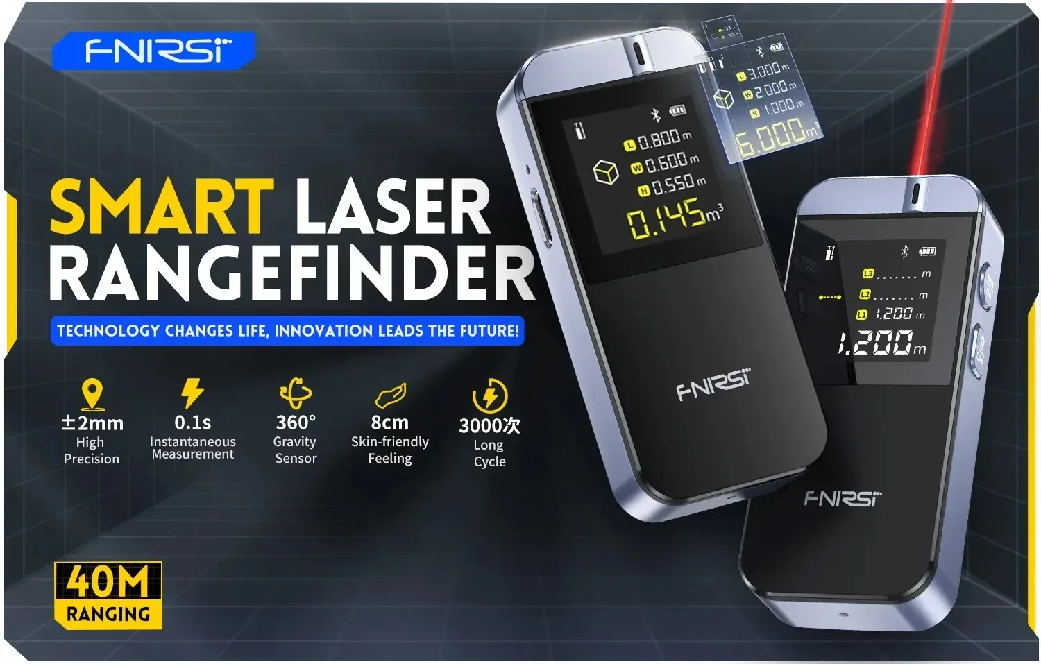 FNIRSI-IR40 Smart Laser Rangefinder 40M Laser Tape Measure Digital Distance Meter Metro Laser Digital Accurate APP To Draw