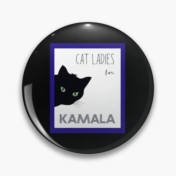 Cat Ladies For Kamala Harris For Preside  Soft Button Pin Jewelry Creative Fashion Cute Clothes Gift Collar Cartoon Metal