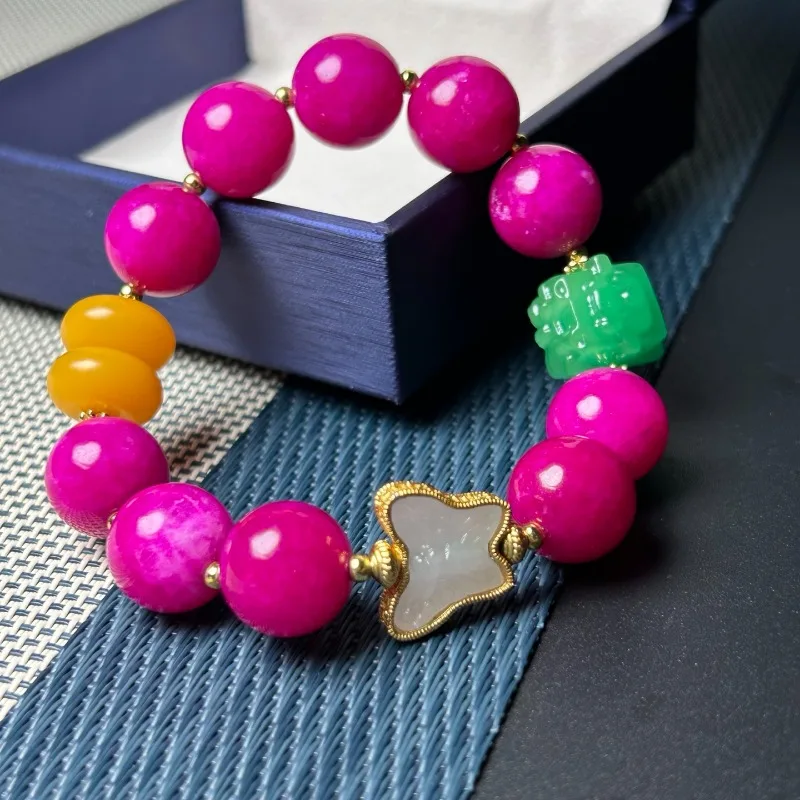 

Изысканный браслет из натурального кварцита, новые мужские и женские браслеты с ручной полировкой.