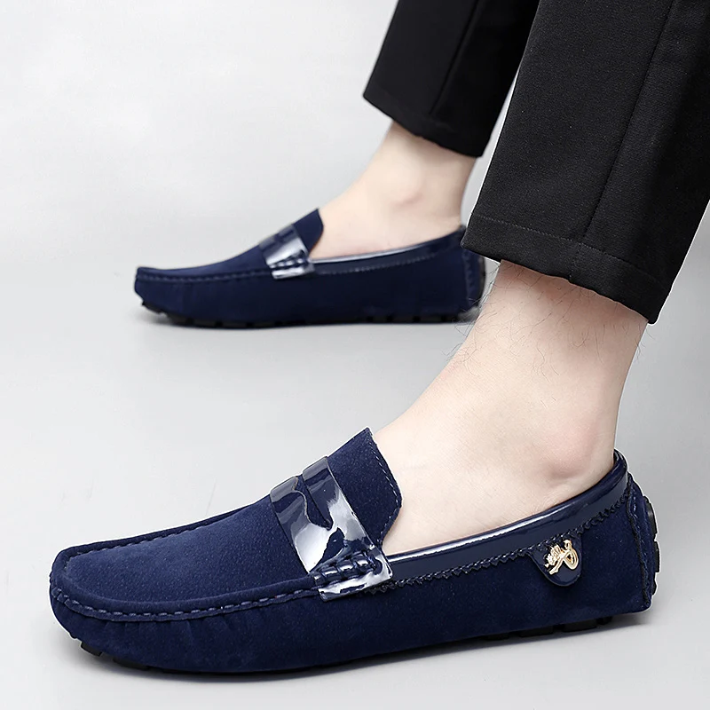 

2025 New Suede Handmade Beanie Shoes Men's Spring and Summer Easiest for Match Korean Style Lazy Shoes Student Casual Shoes Easiest for Match Trendy Loafers