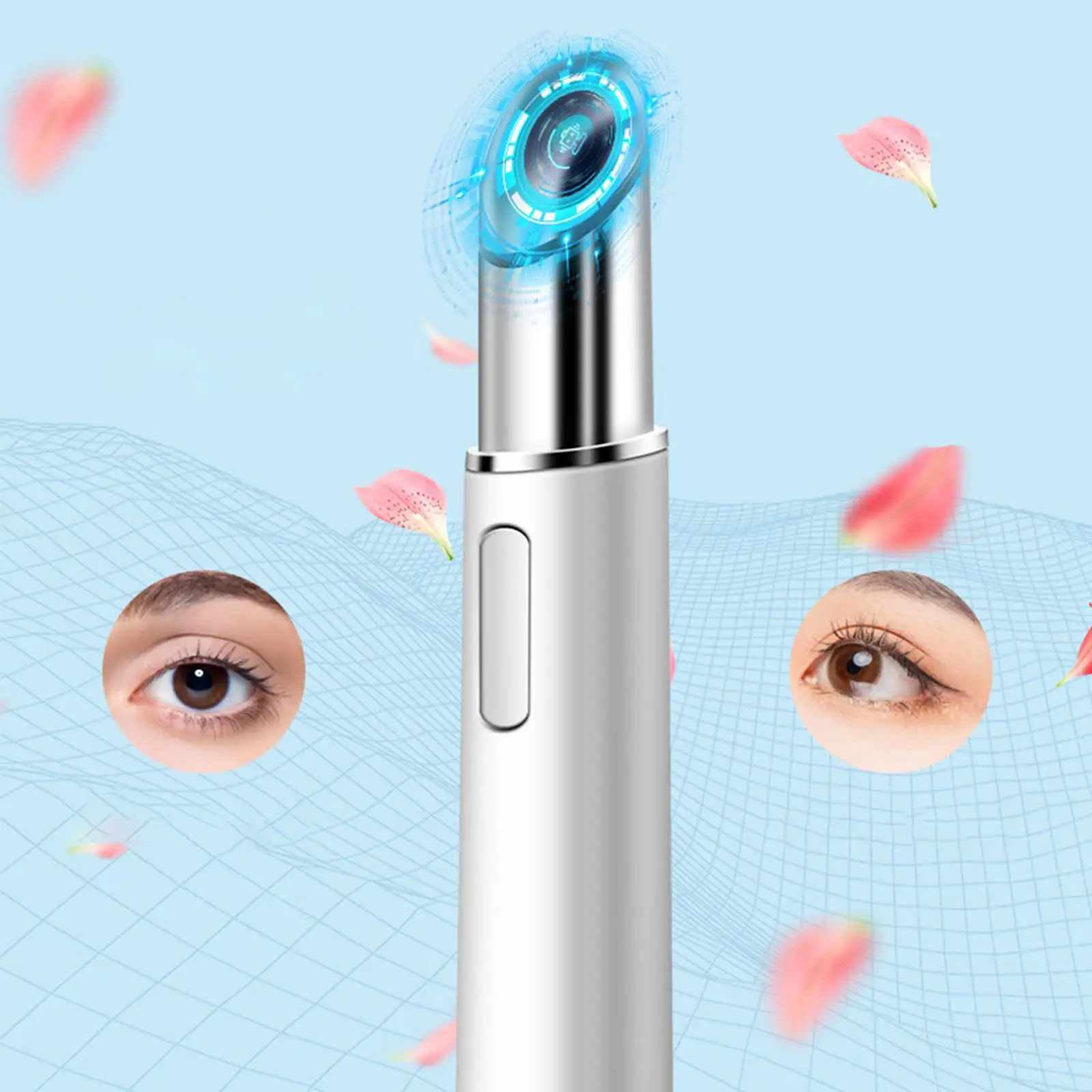 Elektrischer, vibrierender, beheizter Augenmassagestift, entfernt Tränensäcke und Falten