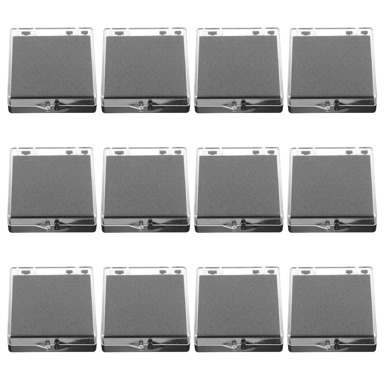 

12 Pcs 64x60x18mm Transparent Plastic Box Medal Display Case Sponge Lining for Marathon Badges Lapel Pins Brooches Storage