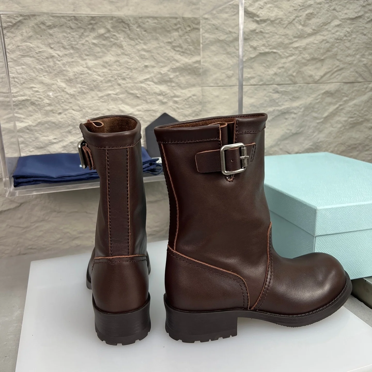 2026 High Quality Winter women shoes buckle decor block heel mid calf boots for daily wear ch25020865