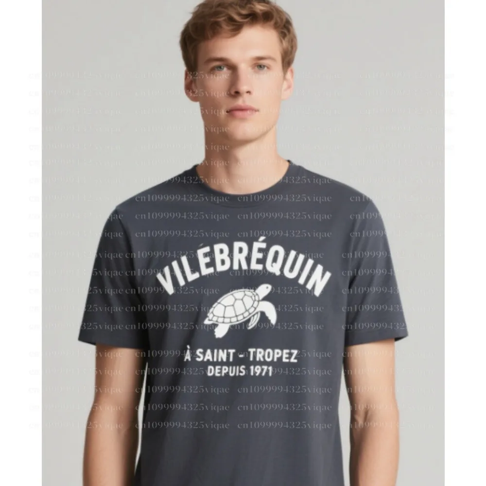 

Футболка Vilebrequin для мужчин и женщин, хлопковая футболка с коротким рукавом, роскошная брендовая футболка, винтажная модная уличная одежда, летние топы, мужская одежда